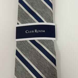 Club Room Men's Mackay Stripe Tie - Grey/Blue - New with tags